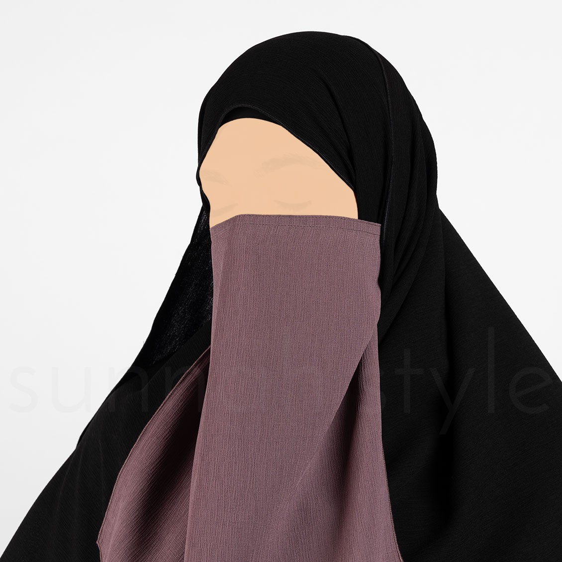 Sunnah Style Brushed Half Niqab Twilight Mauve